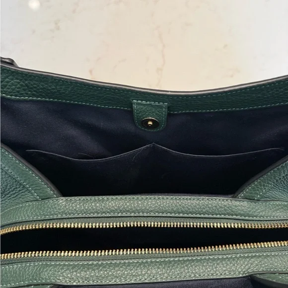 Coach Pebbled Leather Shoulder Bag in Deep Green with Gold Hardware - Picture 11 of 12